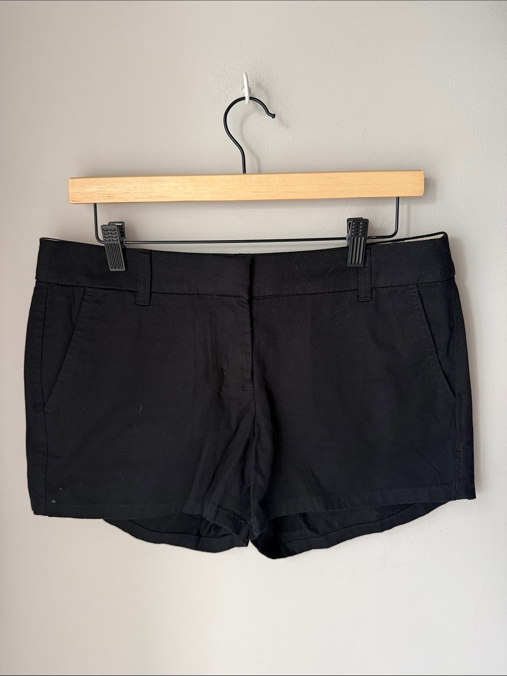 J.Crew Black Tailored Chino Shorts Flat Front Casual Dress Shorts